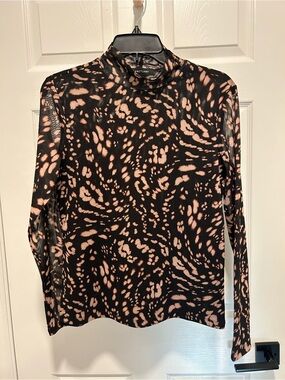 Sanctuary Women's Long Sleeve Mesh Mock Shirt
